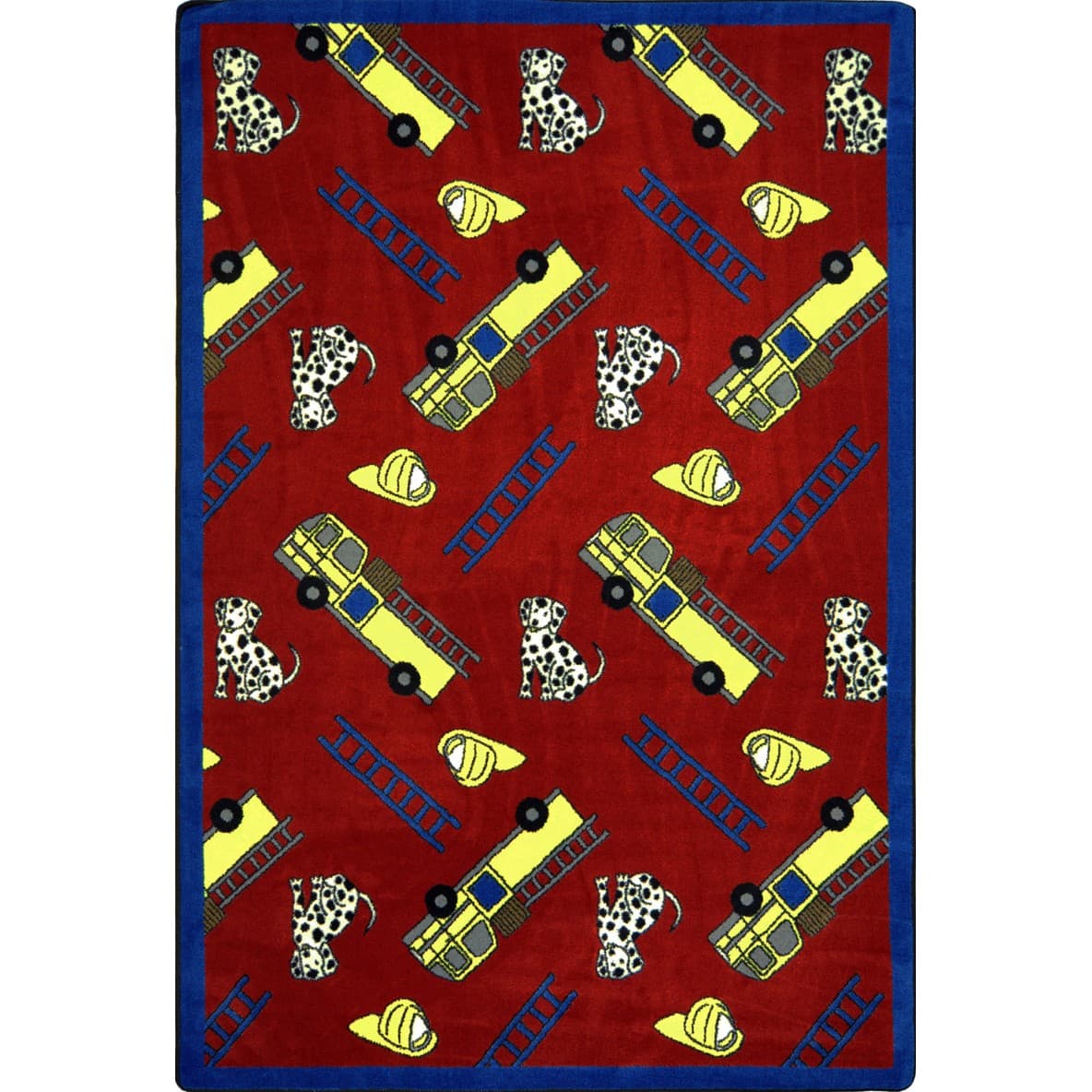 Red fire truck themed classroom carpet